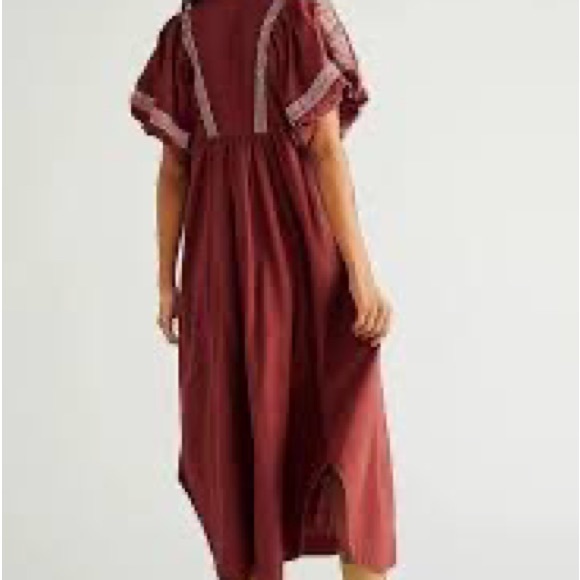 Free People Dresses Free People Samantha Shirt Dress Small Burgundy